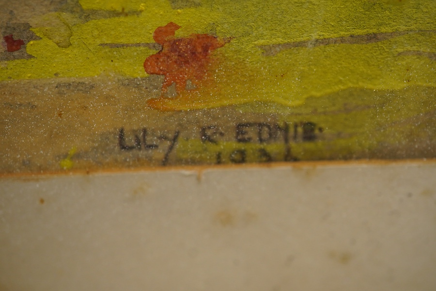 Lily R. Ednie (1876-1946) ‘Golden Mahur at Maadi’, signed and dated 1936, watercolour and gouache, 28 x 22cm